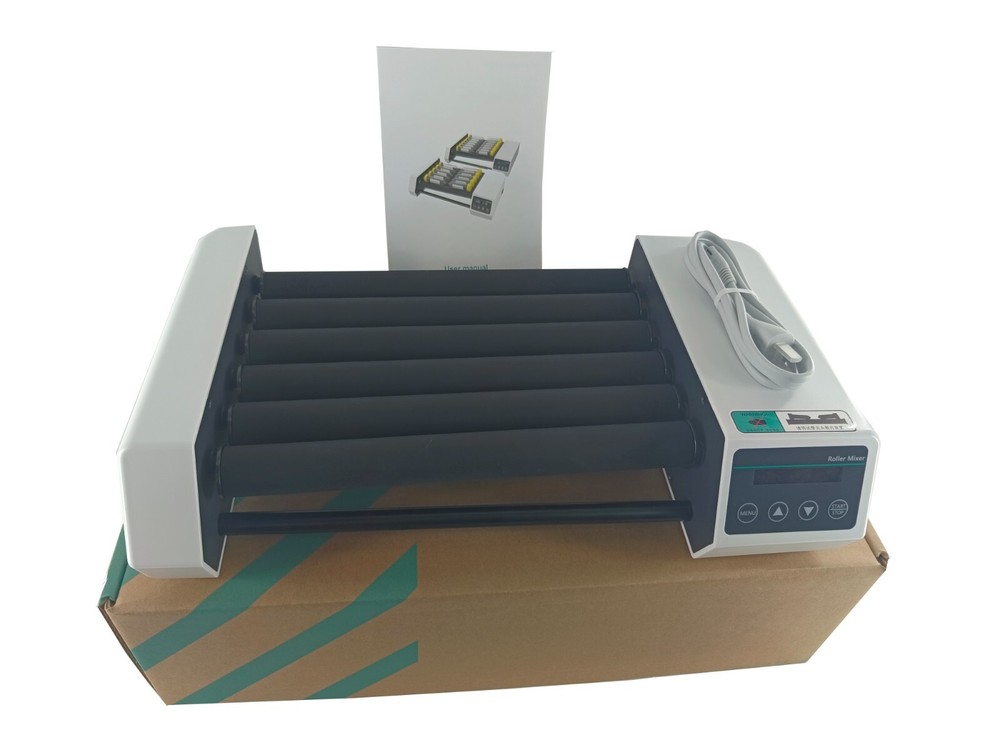 Lab Roller Mixer LCD Display with 6 Rollers Length 28cm Rotating Shaking