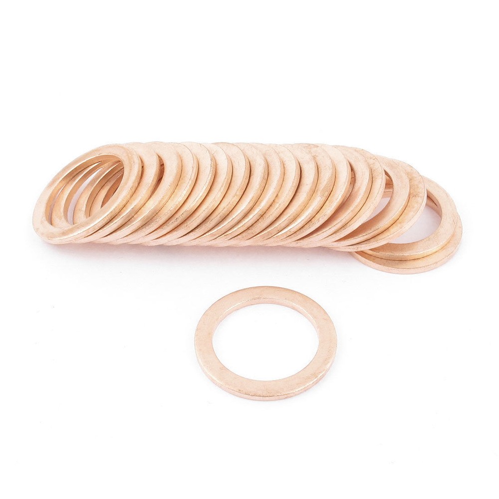 20Pcs 2mm Thicknes Seal Ring Gasket Fasteners Copper Flat Washer #
