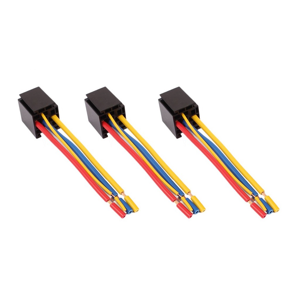 DC 12V/24V 80A 5-Pin Wire Cable Relay Socket Harness Connector for Car