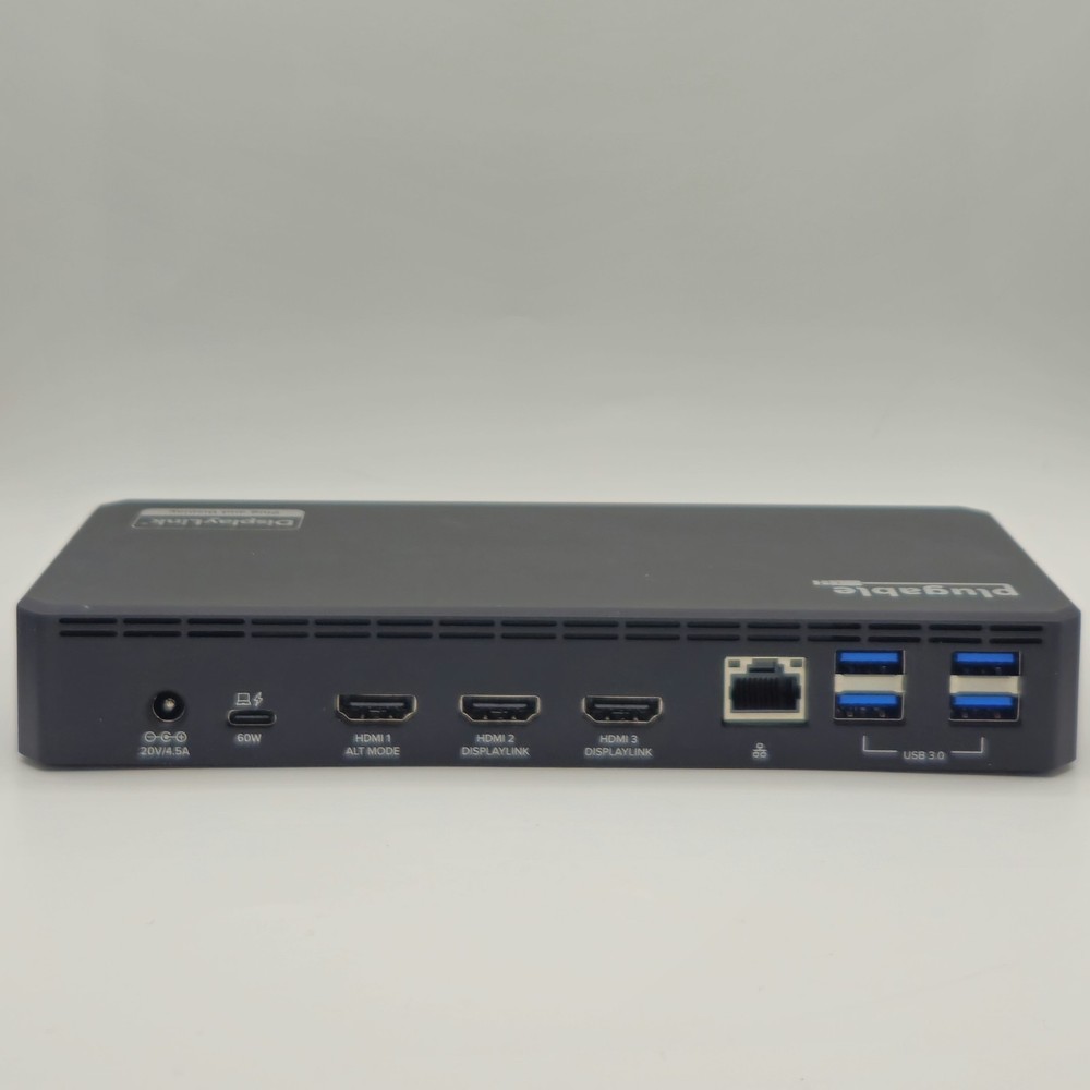 Plugable USB C Triple Display Docking Station with Laptop Charging, Thunderbolt
