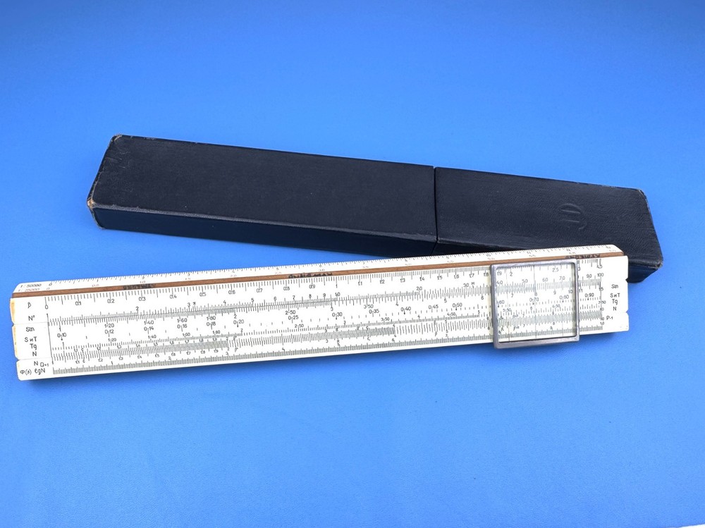 Vintage Soviet Logarithmic Engineer Student Slide Rule Ruler
