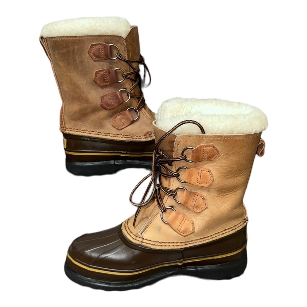 SOREL WOMENS WINTER BOOTS LEATHER/RUBBER MULTICOLOR SIZE 6