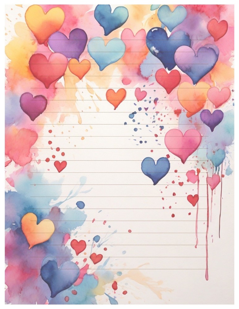 24 - Lined Stationary Sheets with 12 White Envelopes - Spring Design #020