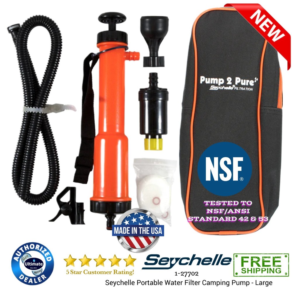 Portable Water Filter Camping Pump - Large