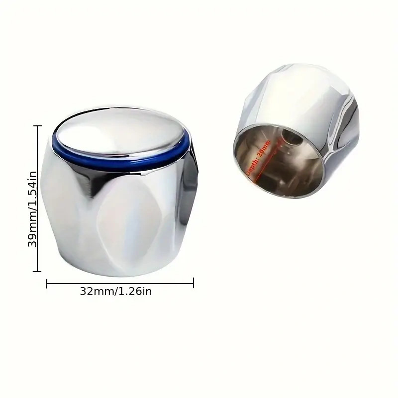 2pcs Red Blue Plastic Faucet Handles