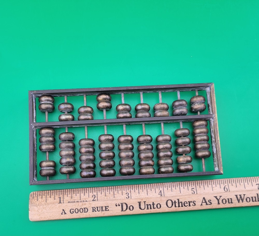 Vintage Solid Brass Abacus 6” x 3”