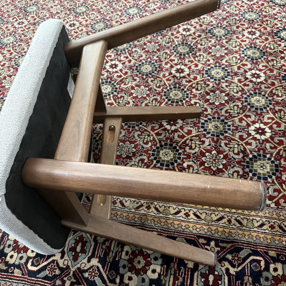 Upholstered Wood Footstool Gray/Brown - Baxton Studio