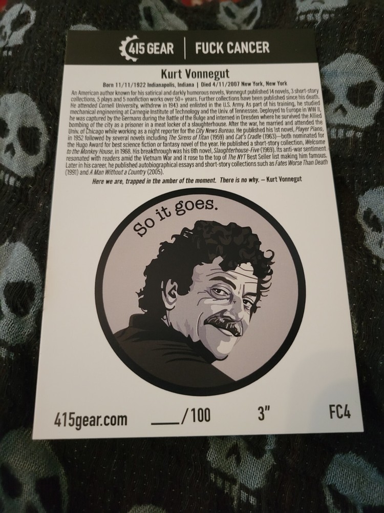 So It Goes Kurt Vonnegut Morale Patch