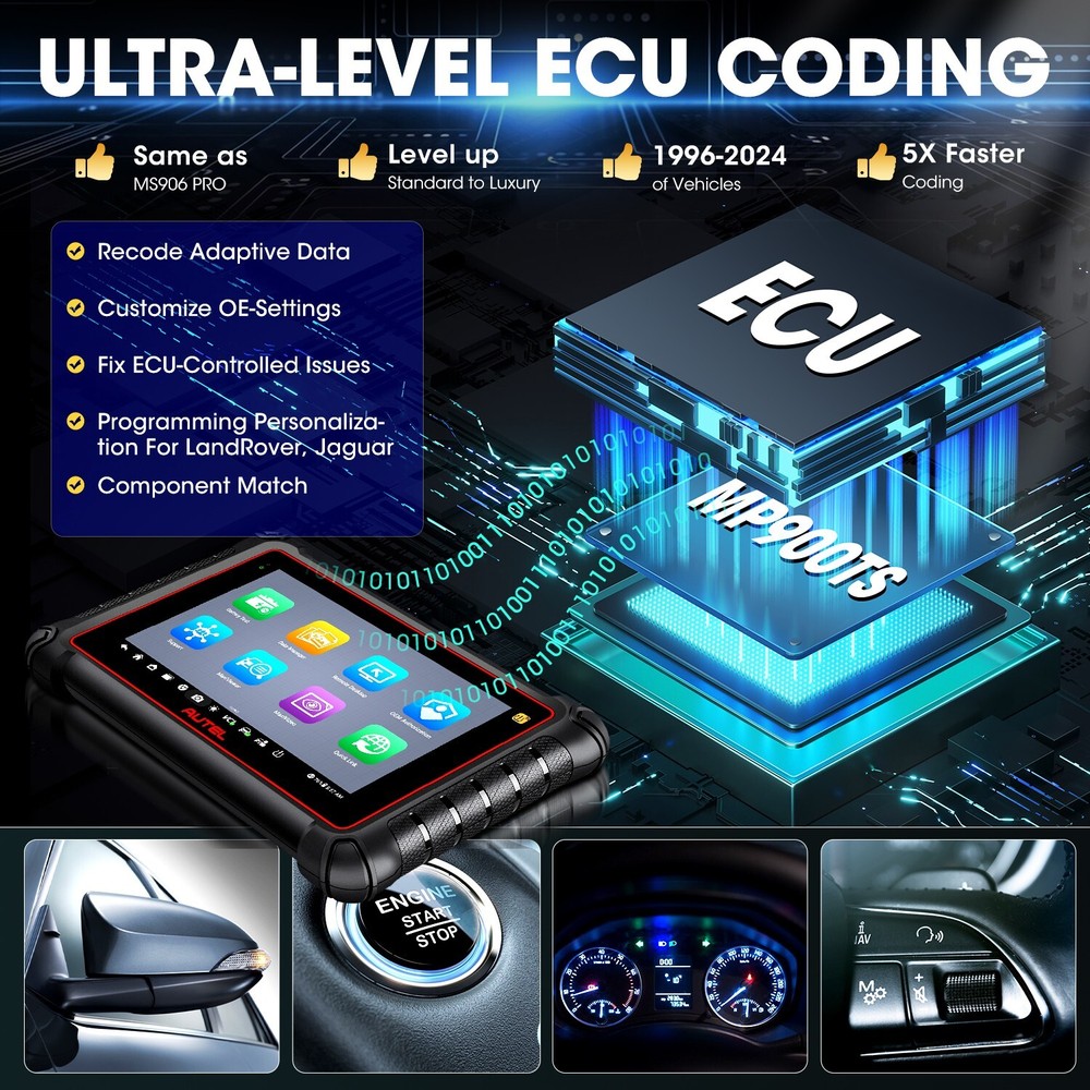 Autel MaxiPRO MP900-TS MP900TS Full TPMS Reset Programming Scanner ECU Coding