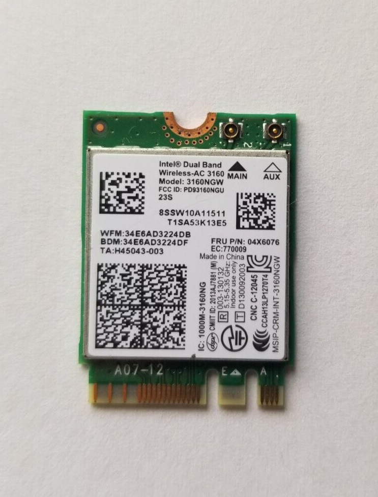 Lenovo WiFi Wireless Card 04X6076