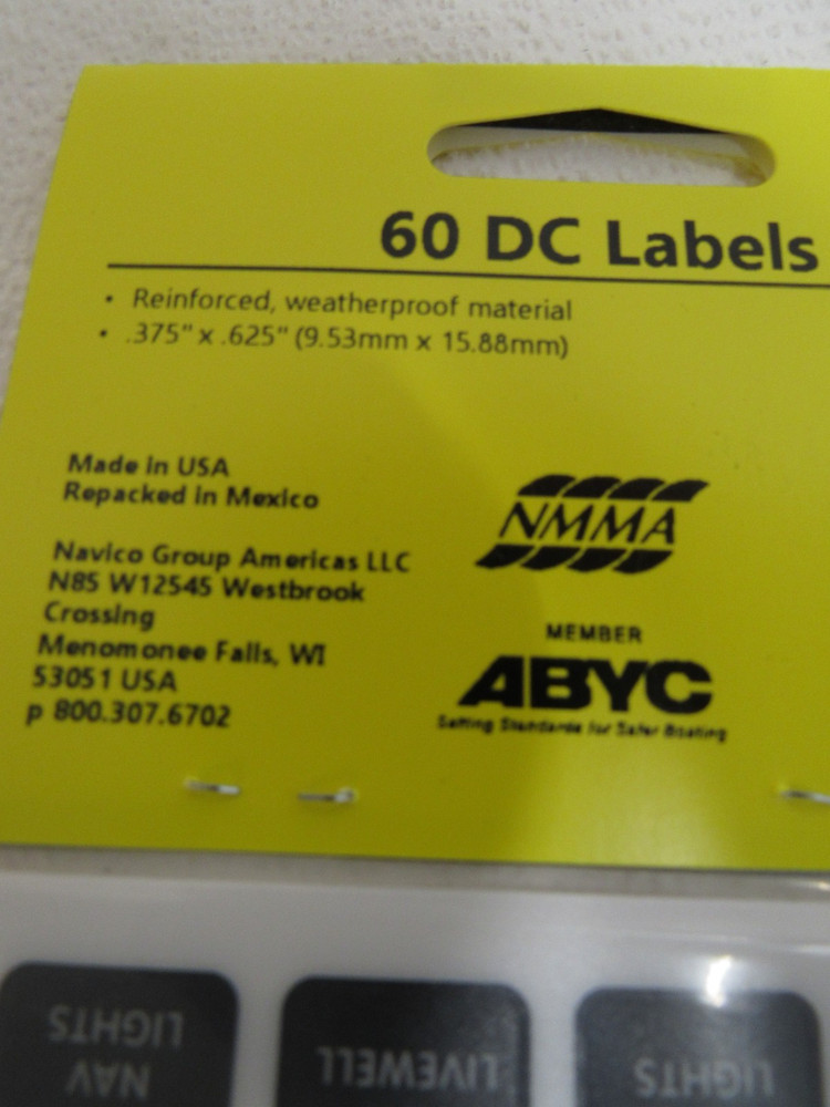 Blue Sea 8214 Black Small Format Labes 60 DC Basic Water-Resistant