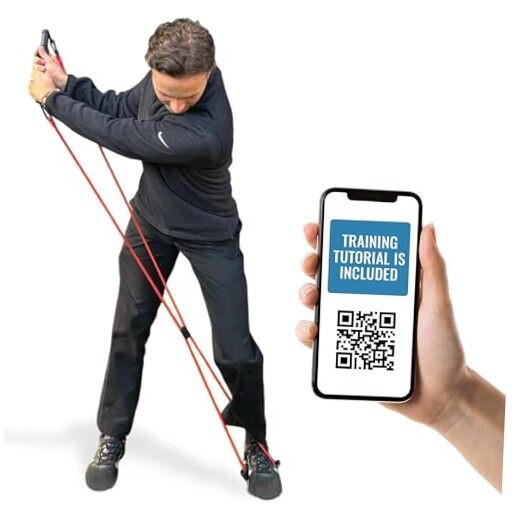 Golf Swing & Grip Trainer | Resistance Band Training Aid for Swing Path, Grip