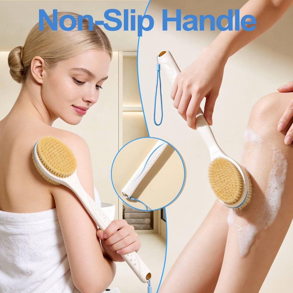 ® Extendable Back Scrubber (17.5"-31.9"), Dual-Sided Long Handle Shower Brush...