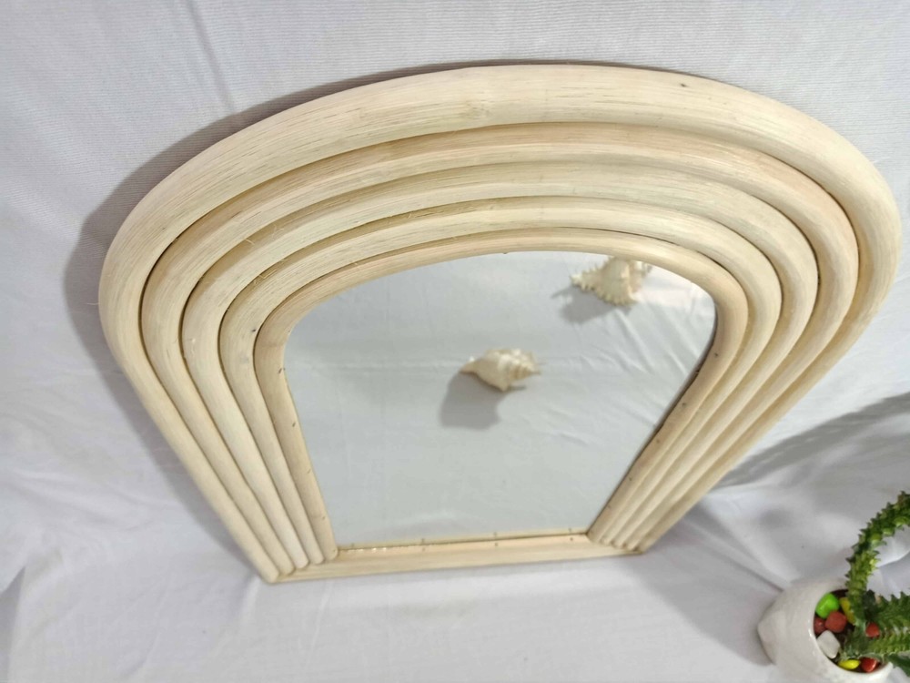 Handmade Rattan Mirror, Rattan Rectangle Mirror, Cane Mirror, Boho Mirror Mirror