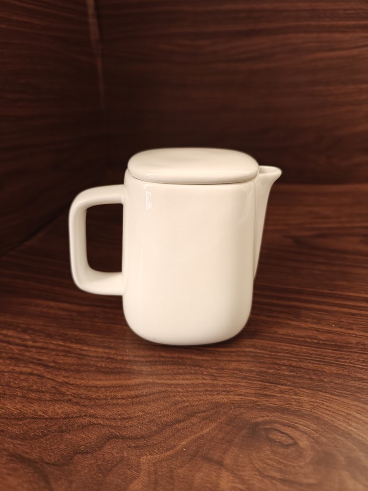 DELTA 8oz Solid White Ceramic Individual TEAPOT By Alessi