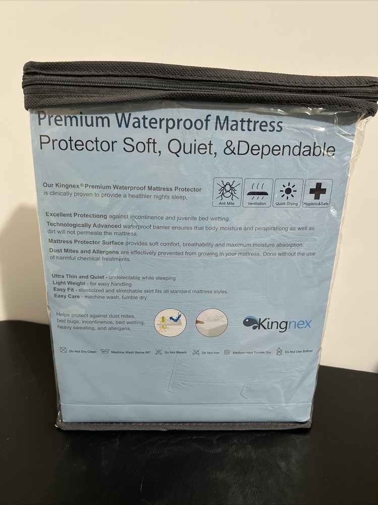 Kingnex Premium Waterproof Mattress Protector Soft Quiet & Dependable Twin Size