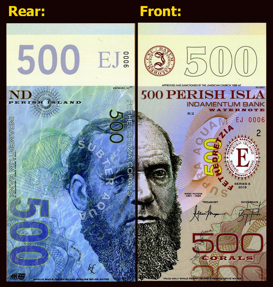 SET Perish Island 2015 Polymer 7 Note Set, UNC, Vertical Orientation