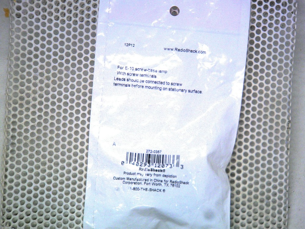 Radioshack 272-357 Miniature Lamp Holder E10 Screw Base