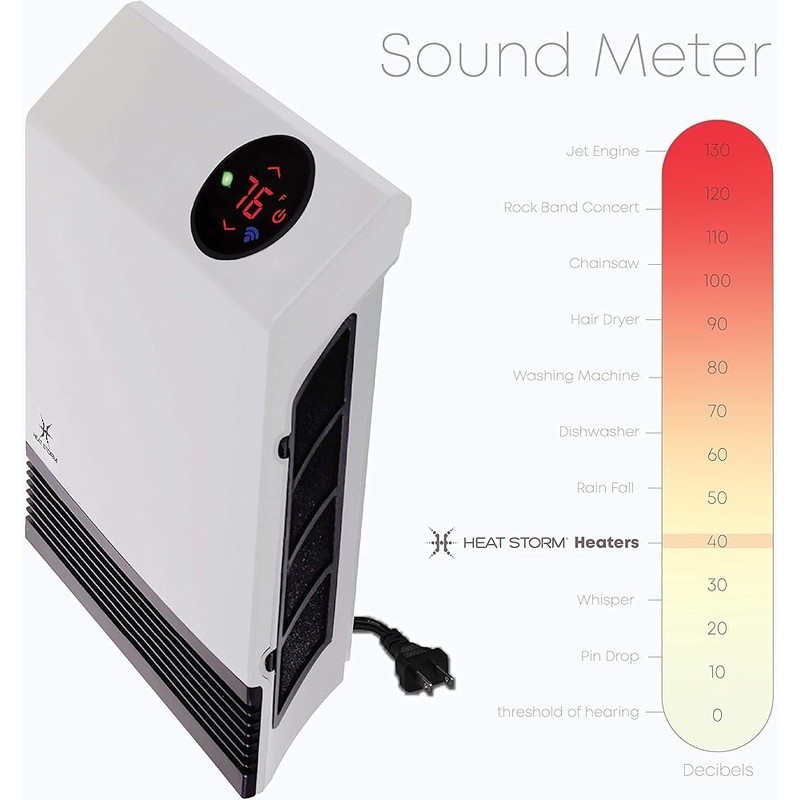 Infrared Wall Mount Heater Adjustable Thermostat Remote Control Safe Design