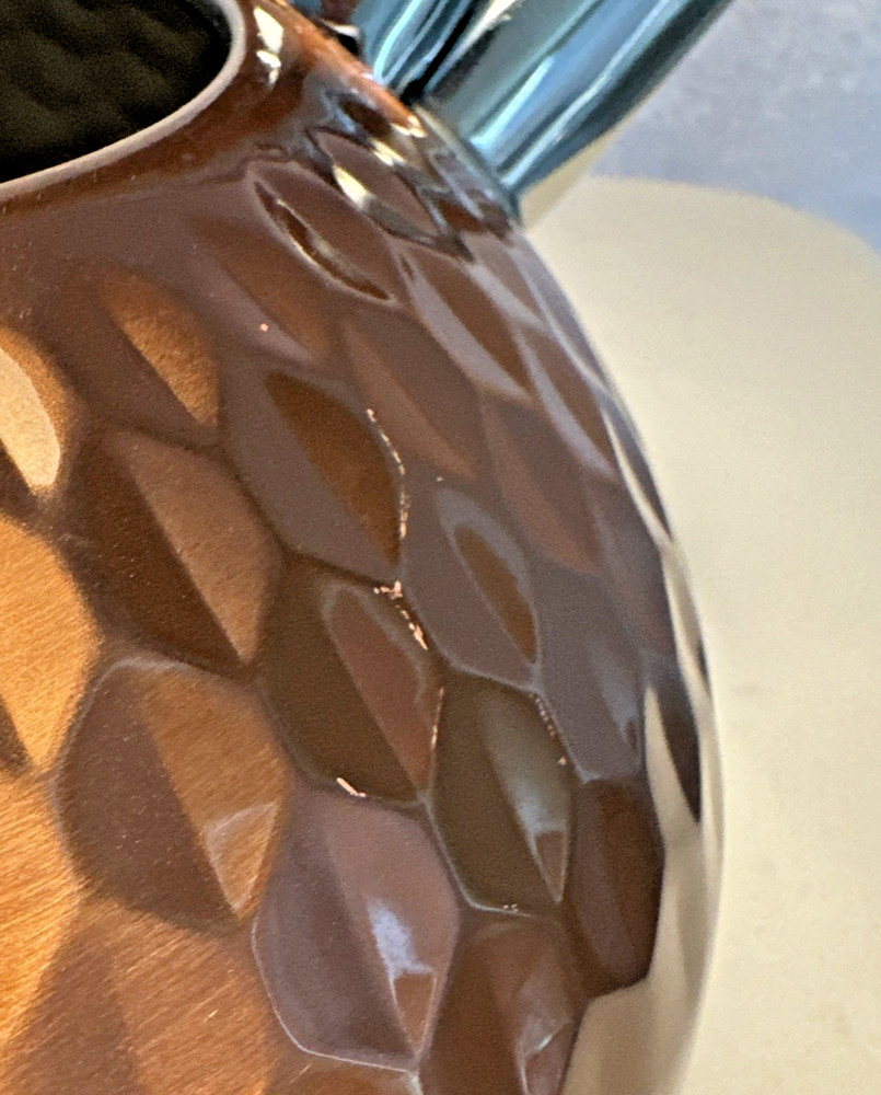 Balduzzi Stainless Steel Tea Kettle Hammered Copper Look Easy Open Spout-Damaged