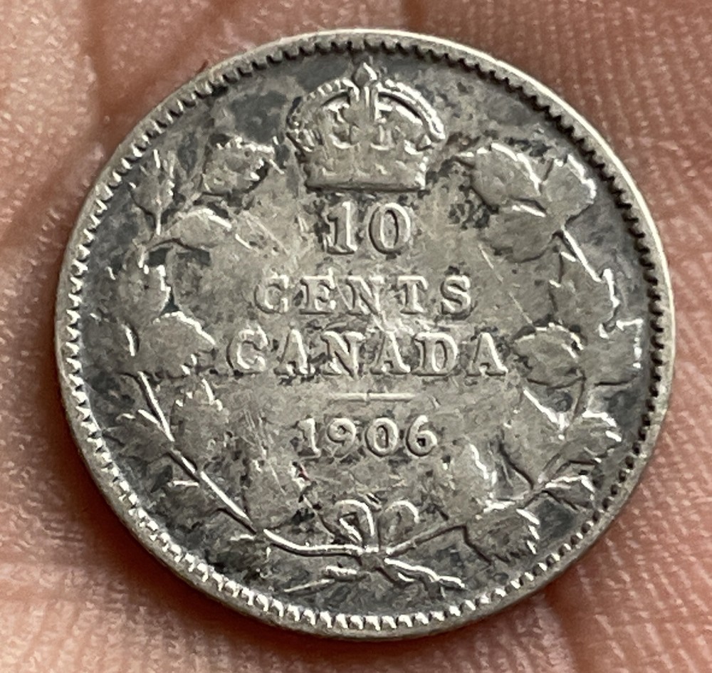 CANADA 1906 10 CENTS SILVER VERY NICE CONDITION G