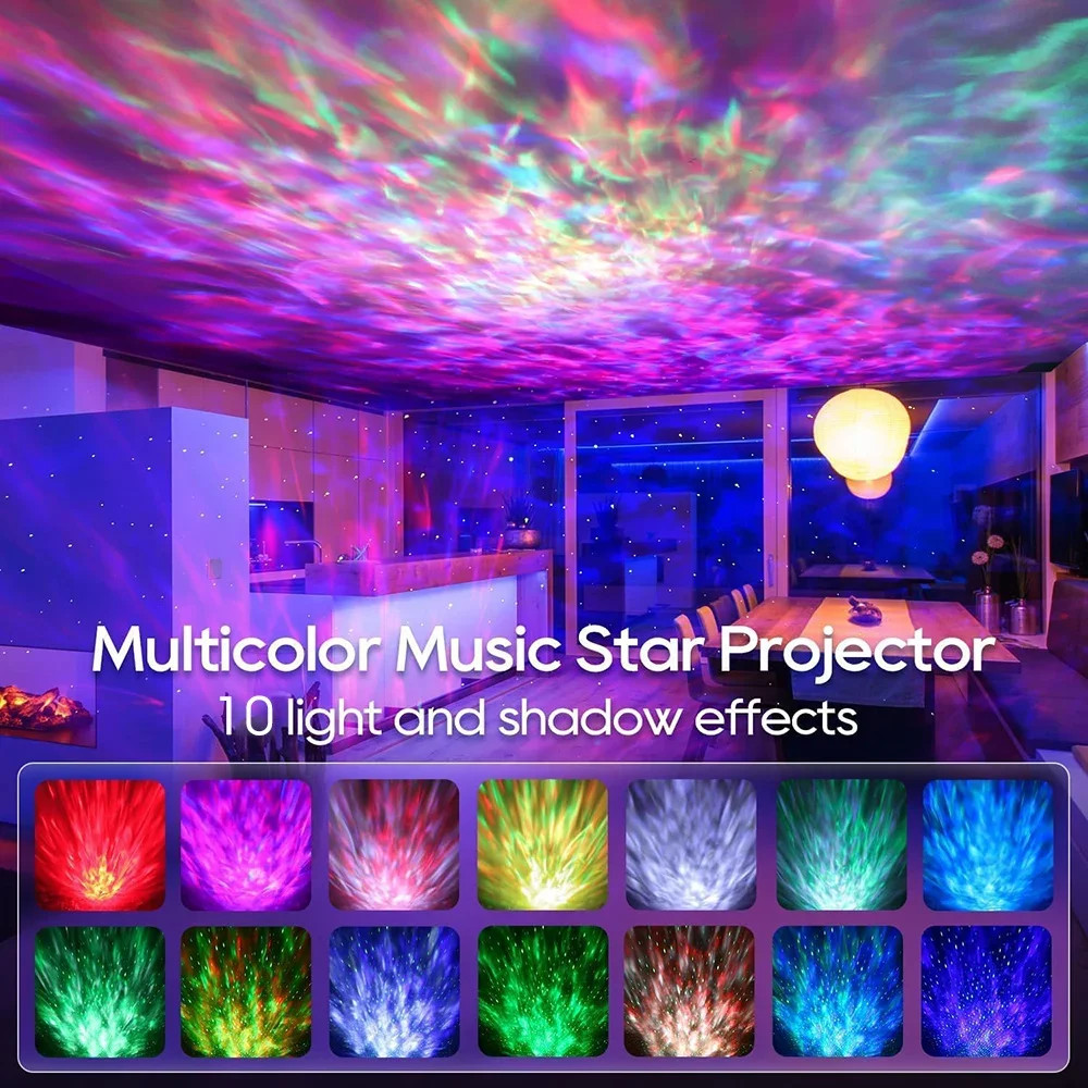 LED Starry Galaxy Projector Night Light Child Gift USB Bluetooth Music Player