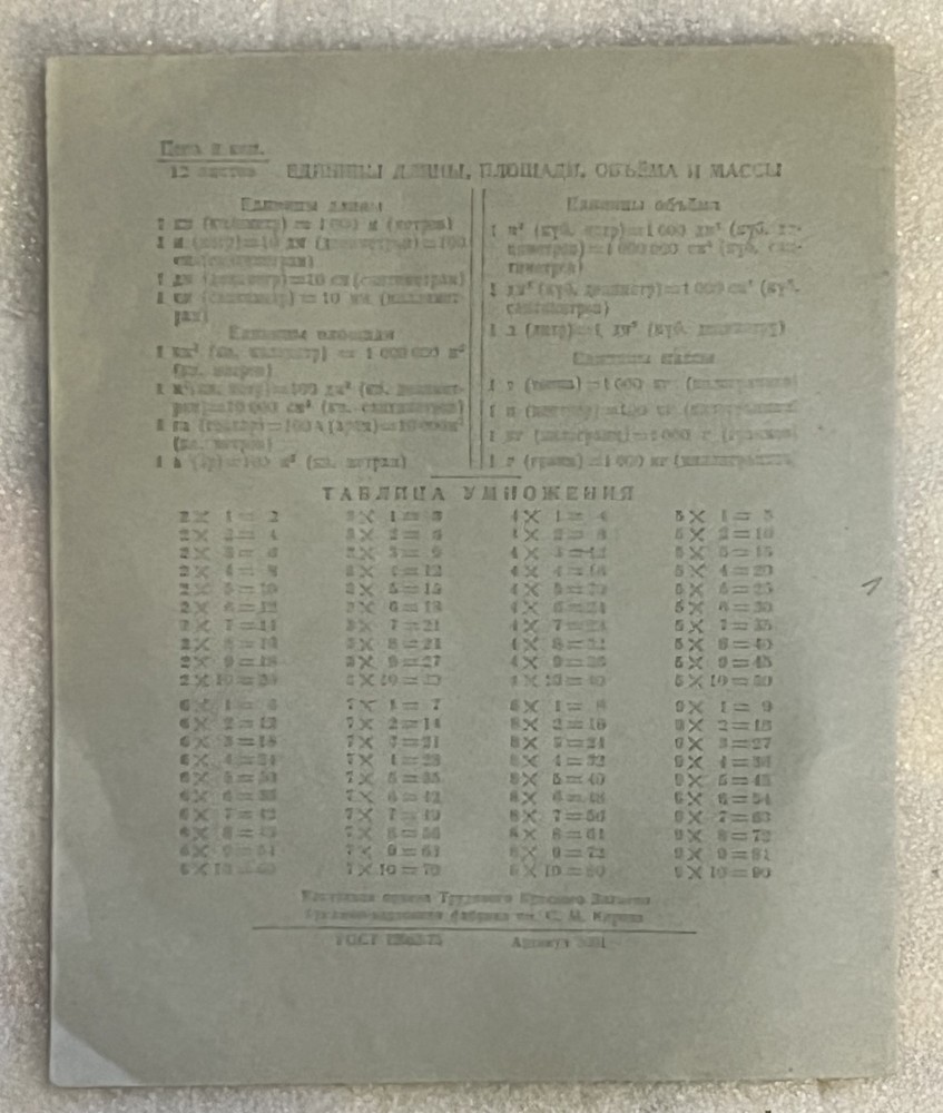 Vtg Soviet Russian Blank School 12 Sheets Notebook Notepad w/ Drying Tissue USSR