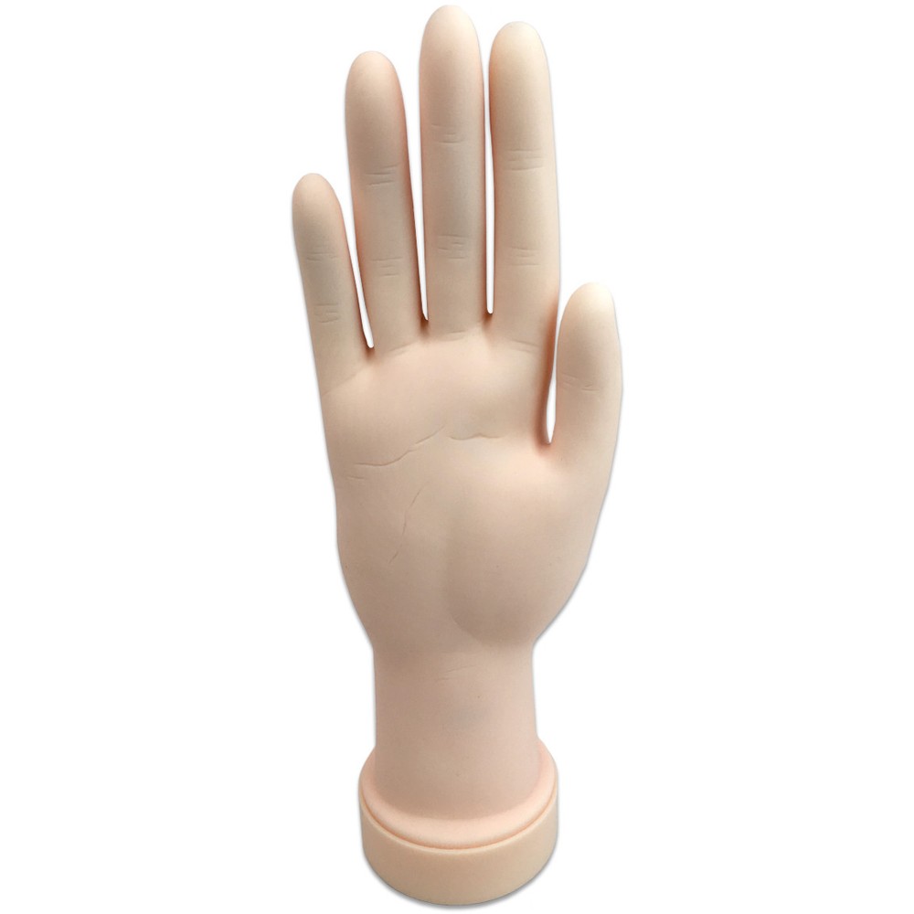 Beauticom® Round Base Soft Flexible Plastic Hand Model For Nail Art Practice
