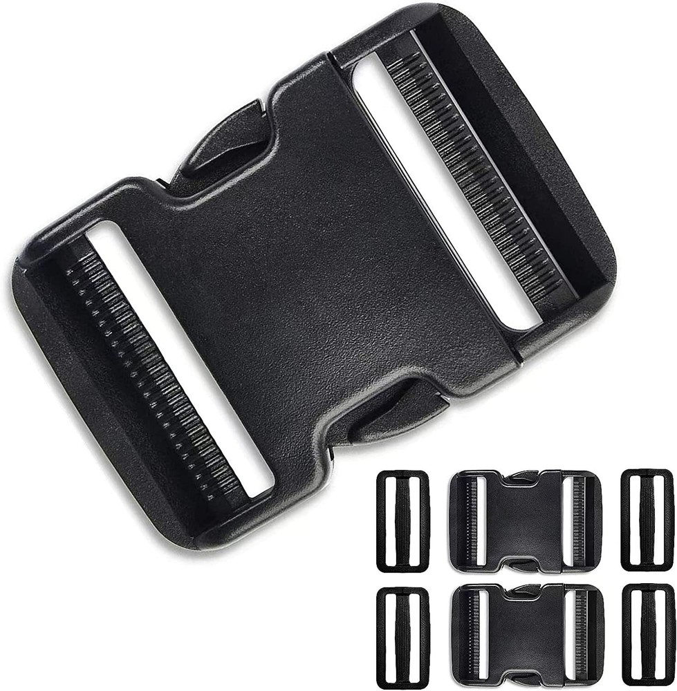 2 inch 2 Set Quick Release Buckle 4Pcs Tri-glide Slide for Backpack Replacement