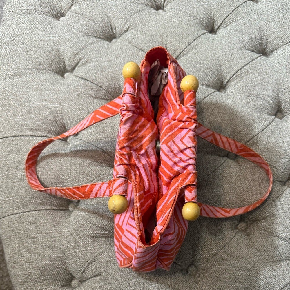 Vintage Old Navy Pink & Orange Chevron Patterned Bag