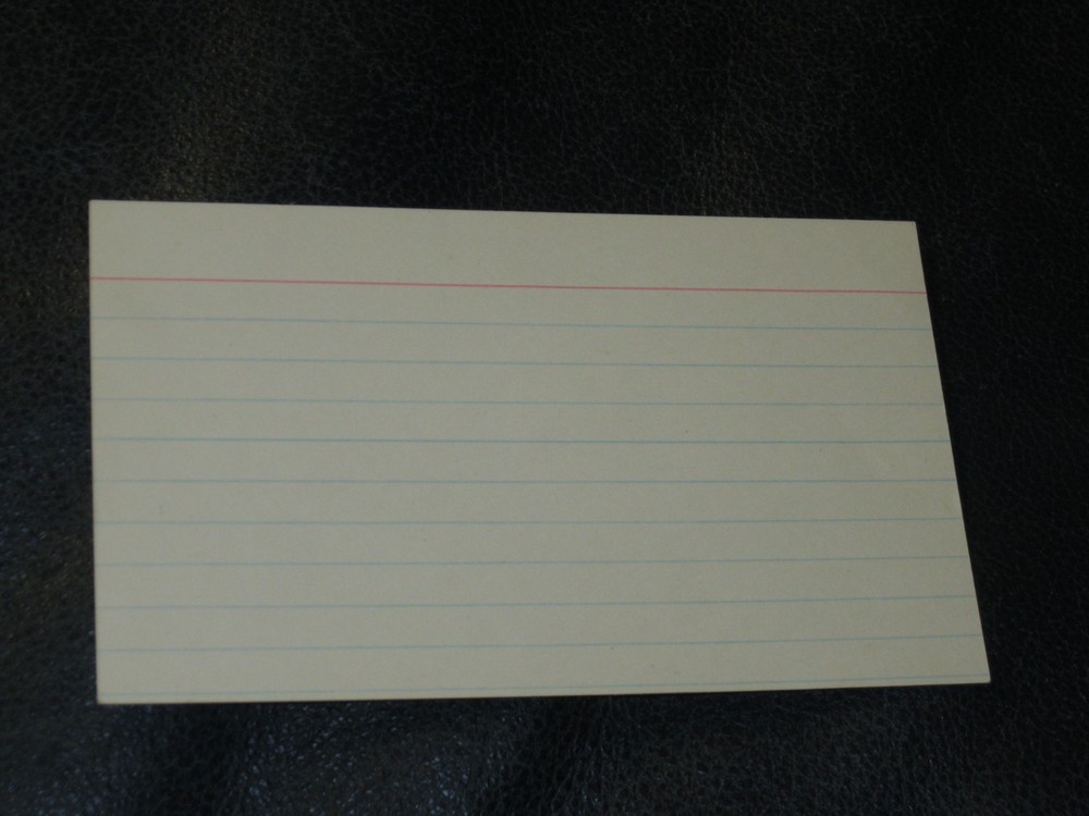 Bob Wiesler Autographed Index Card 2