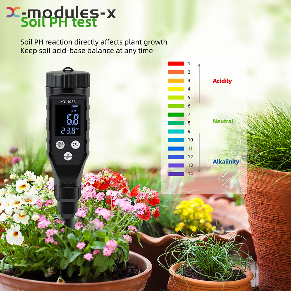 Backlight Soil PH Tester 0-14.0pH APP Soil Tester Data Logger LCD Temp Analyzer