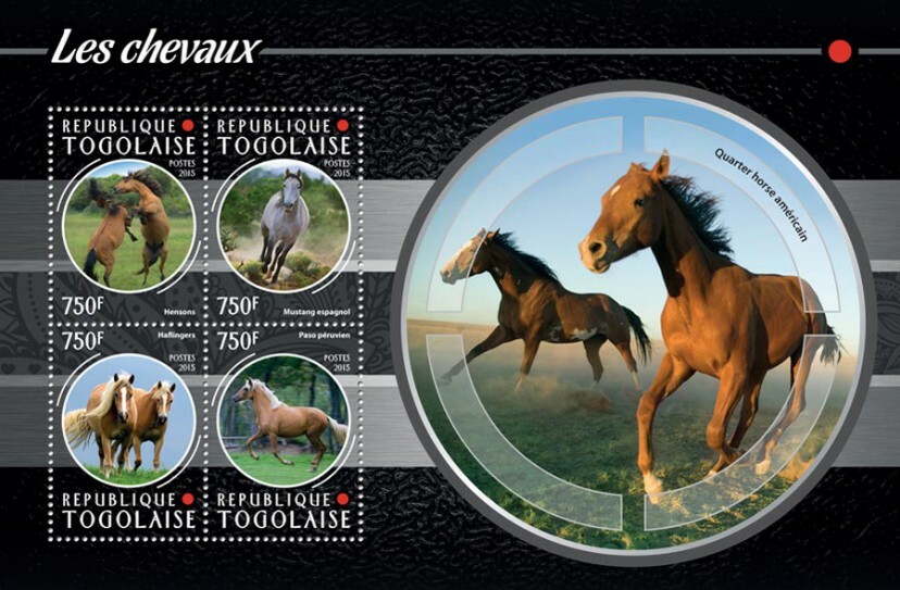 2015 TOGO MNH. HORSES   |  Y&T Code: 4470-4473.  Michel Code: 6724-6727