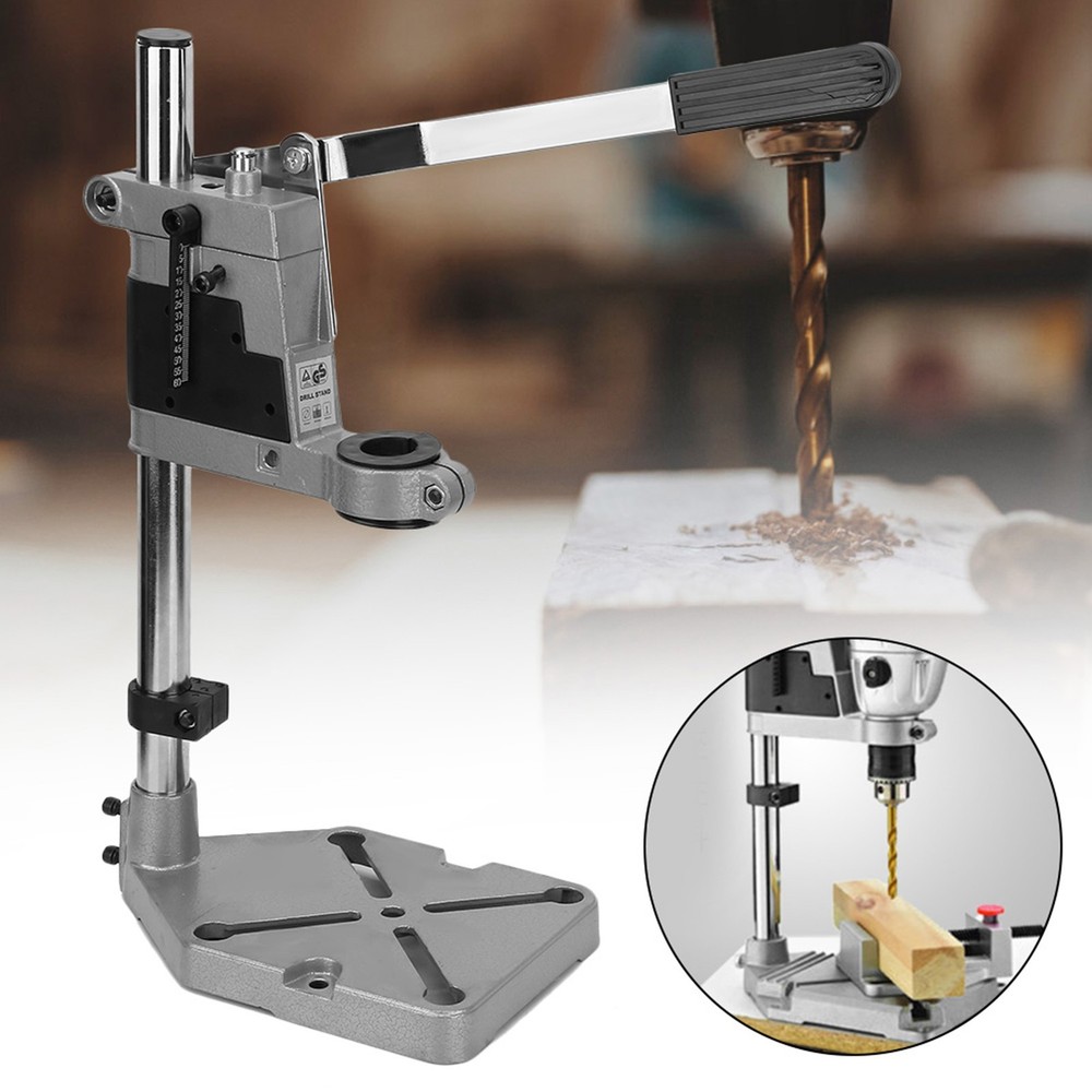 Bench Clamp Drill Press Stand Adjustable Drilling Pedestal Workbench Holder