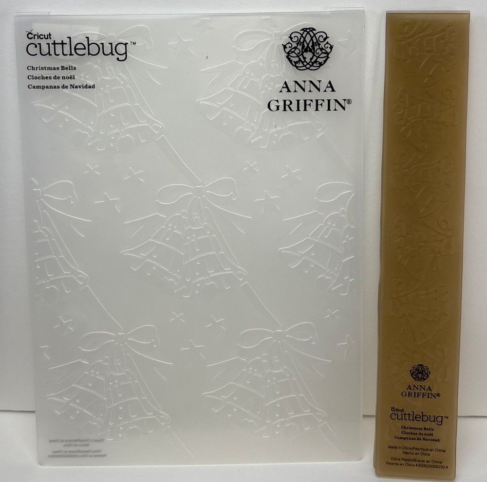Anna Griffin Cricut Cuttlebug Christmas Bells Embossing Folder & Border Crafting