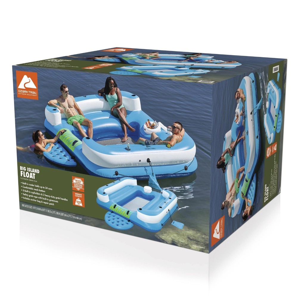 Ozark Trail 43903E Water Pool Inflatable Square Island Float 🆕