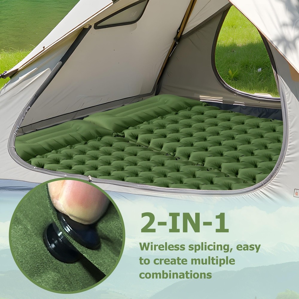 Sleeping Pad, Extra Thick & Ultralight Inflatable Sleeping Pad with Pillow, 3...