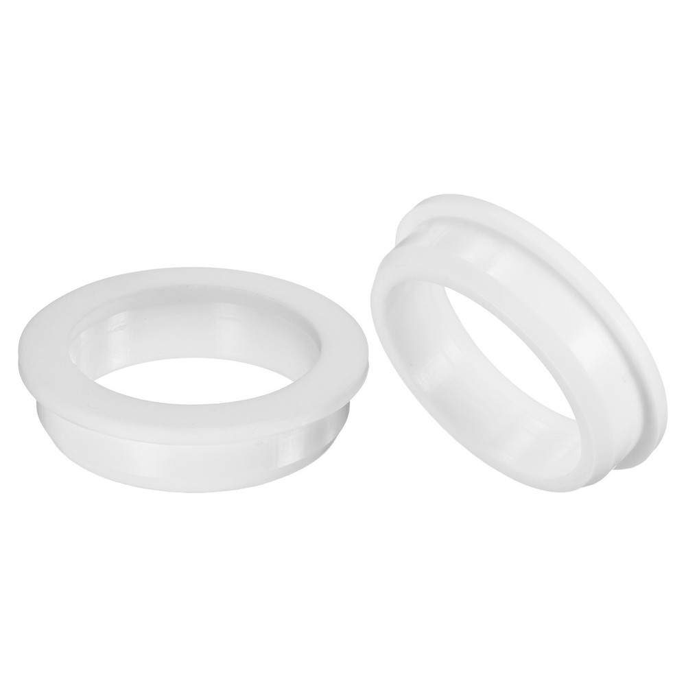 2-Pack 2-1/2 Inch Drill Hole, 2 Inch ID Silicone Rubber Grommets [White]