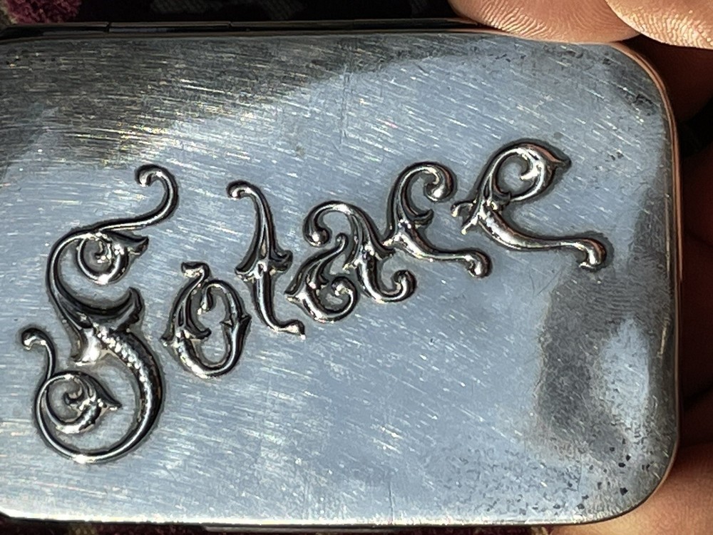 Antique Gorham Sterling Silver Solace Snuff Box. 1890.