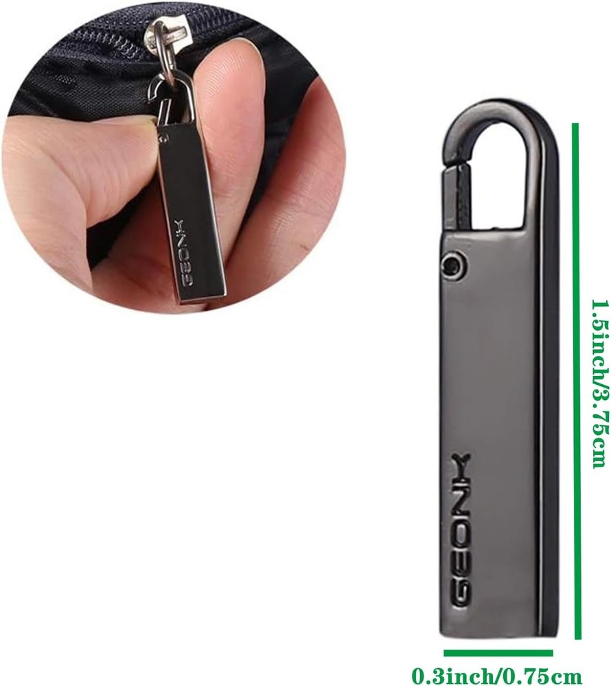 Zipper Pull Tab Replacement Metal Handle Mend Fixer Easy Use Black