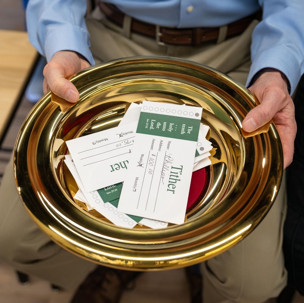 RemembranceWare Offering Plate, Brass with Red Felt
