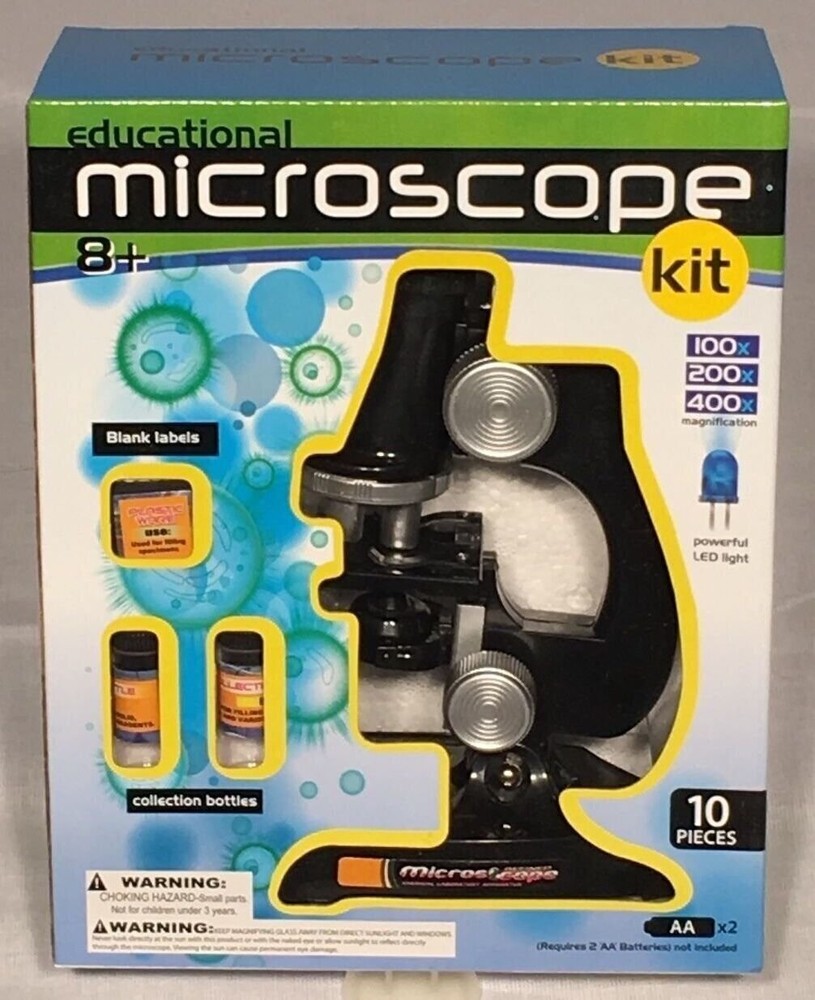 Educational 10 Piece Microscope Kit Science Math Kids Toy Set Gift NEW