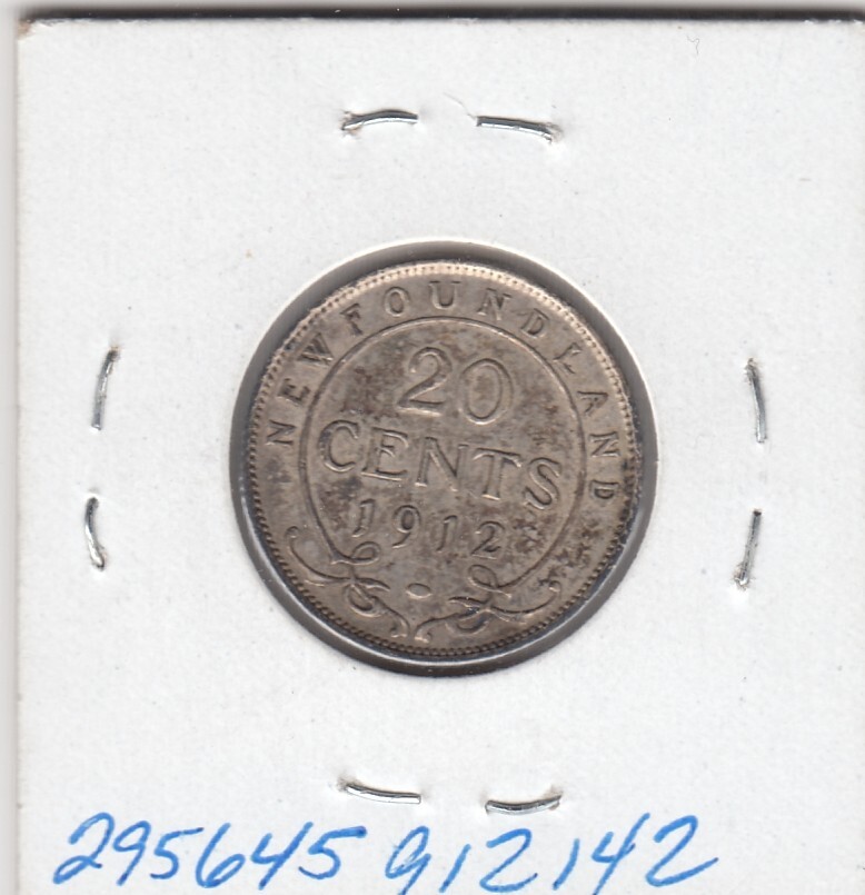 1912 Newfoundland Twenty Cent Silver Coin   C6