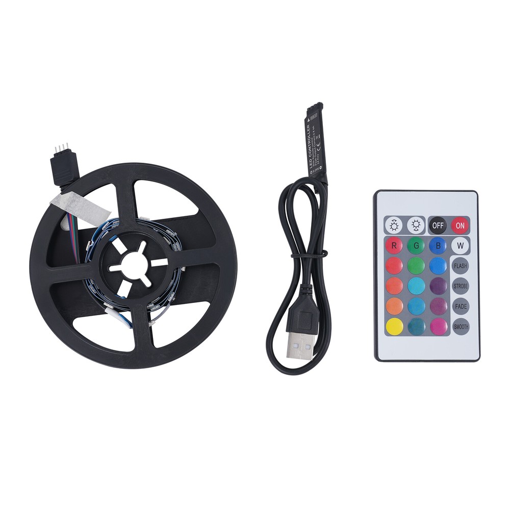 Triangular Computer Desk W/ Led Lights and Power Outlet, Home Office Corner Desk