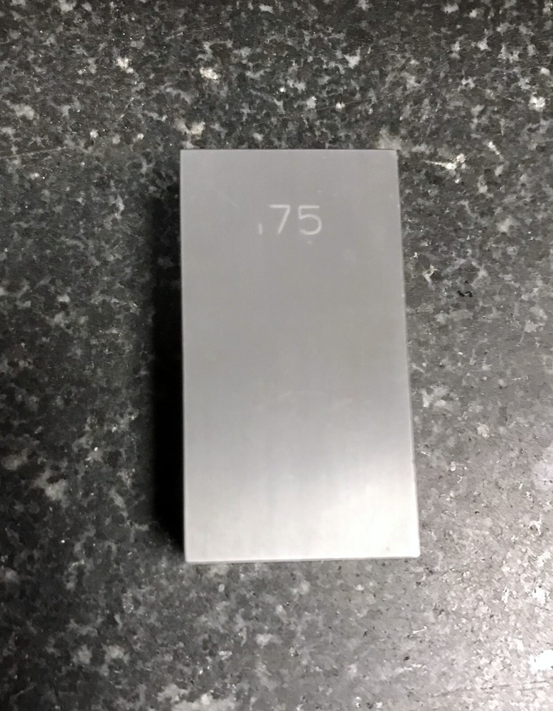 .7500 CARBIDE  Gage Block Grade 2 Rectangular SOLID CARBIDE 1 Tiny Chip