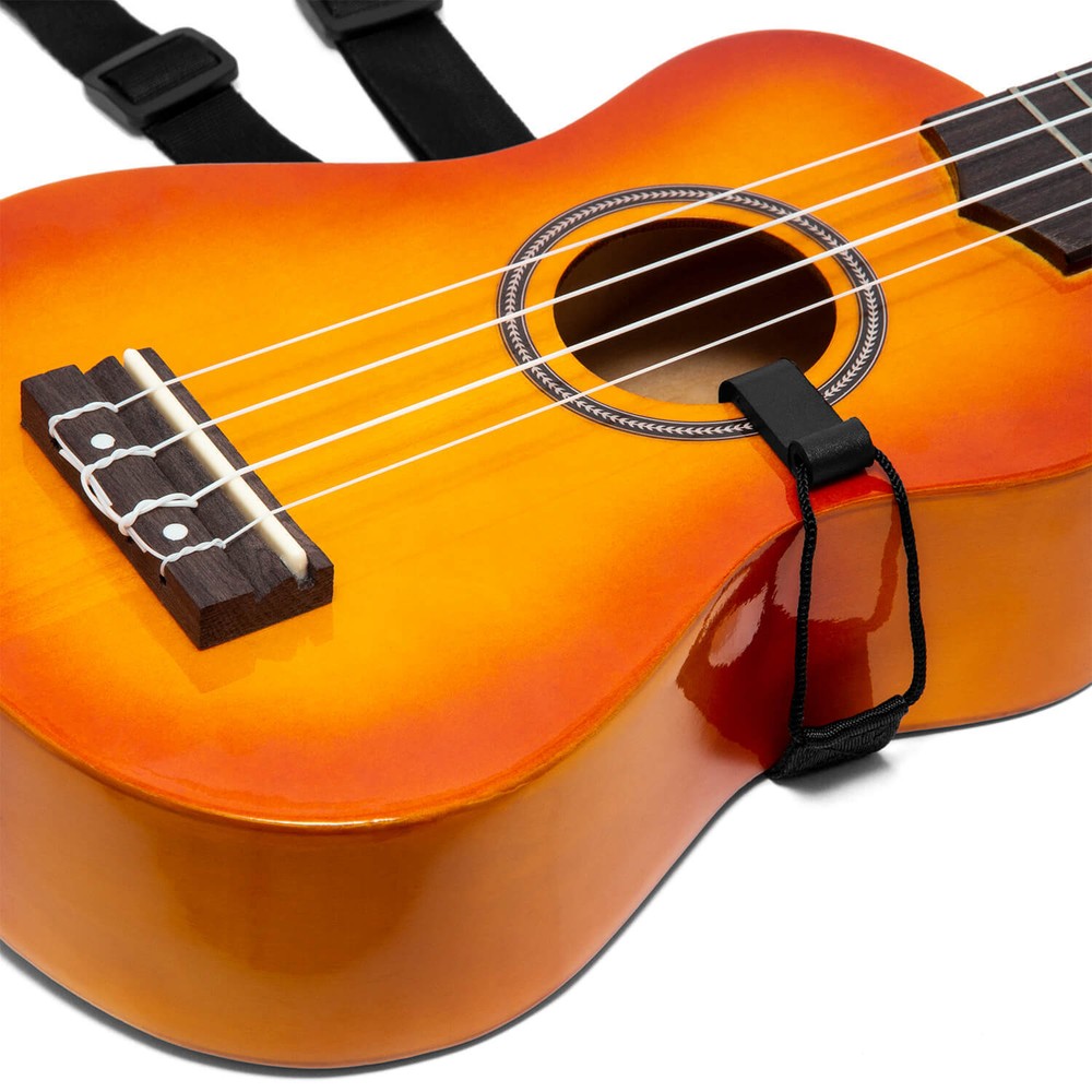 Tiger Ukulele Strap - Adjustable Black Uke Strap