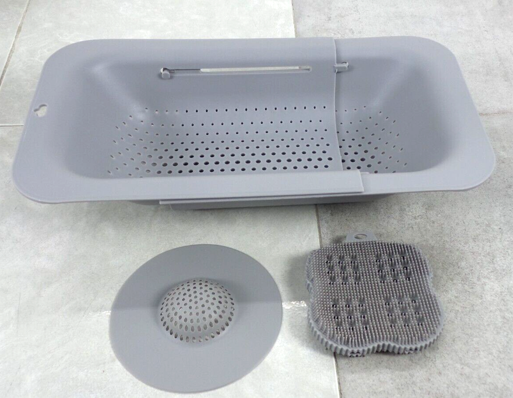 COLLAPSABLE SINK COLANDER AND STRAINER GRAY (O20094-1