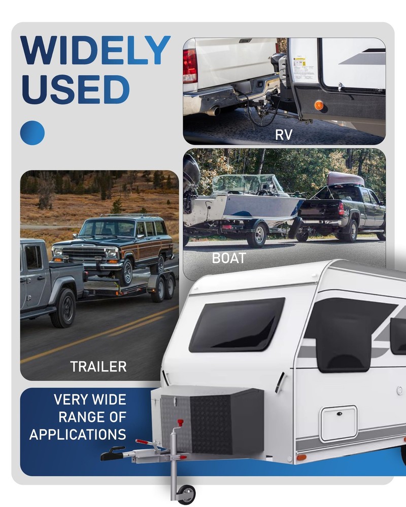 TOPICK Universal Trailer Hitch Lock Set, Includes Extra Large, Black