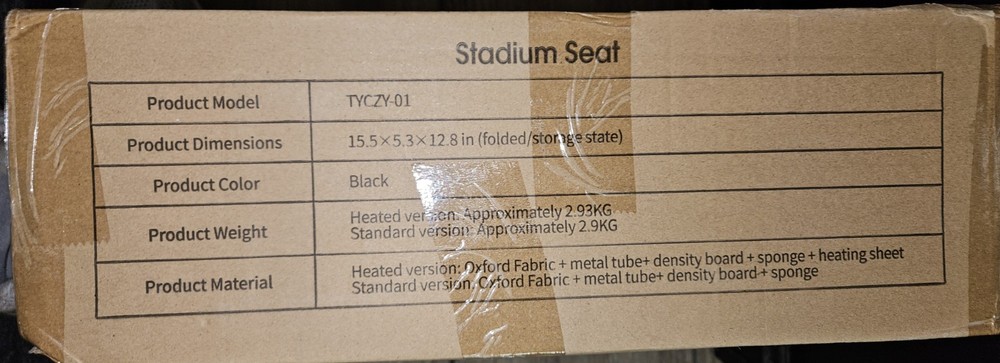 Usb Heated Stadium Seat - 3 Heat Settings