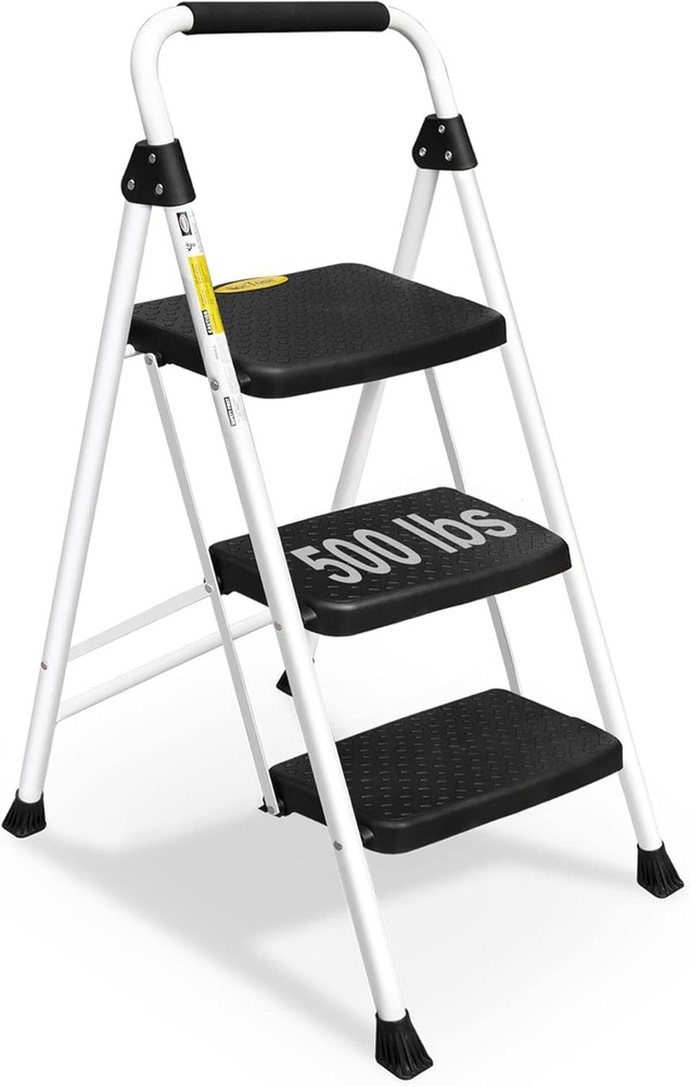 3 Step Ladder, Folding Step Stool for Adults with Handle, Lightweight, Perfec...